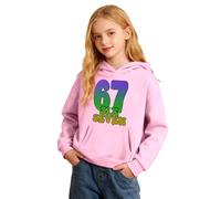 Pull 67 Enfant - Sweat-Shirt à Capuche décontracté pour Filles avec imprimé vêtement Doux et Confortable pour Enfants et Jeunes Adolescentes