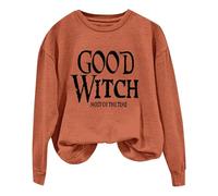Pull à capuche à col rond pour femme avec inscription « Most of the time », Orange, 3XL