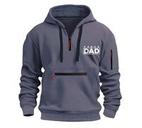 Pull à capuche à fermeture éclair 1/4 pour homme - Pull cargo de travail avec plusieurs poches pour homme - Sweat à capuche ample de couleur unie - Sweat à capuche tactique décontracté - Sweat à