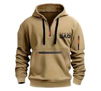 Pull à capuche à fermeture éclair 1/4 pour homme - Pull cargo de travail avec plusieurs poches pour homme - Sweat à capuche ample de couleur unie - Sweat à capuche tactique décontracté - Sweat à