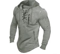 Pull à capuche à manches longues pour homme Sweat-shirt décontracté basique haut coupe droite pull pour le printemps hiver bureau quotidien sport vert gris noir (XXL gris)
