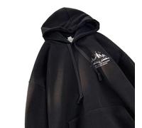 Pull à capuche ample pour homme décontracté à manches longues | Design ample pour plus de confort, mélange de polyester doux, imprimé lettre, idéal pour un usage quotidien décontracté