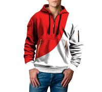 Pull à capuche ample surdimensionné pour homme avec demi-fermeture éclair