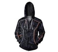 Pull à Capuche Anime Impression 3D Unisexe Iron Stark Superheld Veste Décontractée Noir XL (Tour de Poitrine 113cm)