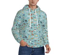 Pull à capuche chaud pour homme avec imprimé chiens - Cadeau idéal pour mari, petit ami