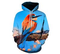Pull à Capuche coloré Petit Martin-pêcheur Unisexe Hip-hop Sweatshirt Couple Impression numérique 3D adapté pour Le Sport à la Maison en Plein air Doux Confortable et Respirant-Couleur_110