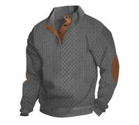Pull à capuche décontracté à col montant avec boutons pour homme, sweat-shirts de plein air, pulls à manches longues tendance pour hiver et automne, gris foncé, XXL