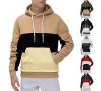 Pull à capuche décontracté à manches longues pour homme avec cordon de serrage confortable et cordon de serrage, blanc, XXX-Large