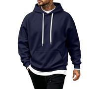 Pull à capuche décontracté avec cordon de serrage pour homme | Pull à capuche décontracté pour homme avec cordon de serrage, manches longues, look superposé confortable