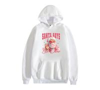 Pull à Capuche drôle avec Le Père Noël Qui Dit Six Seven Christmas 6 7 Gen Z Meme Xmas Blowing Bubble Gum Sunglasses et Une Blague Graphique Amusante