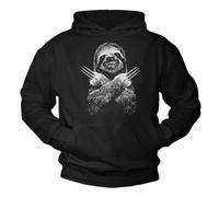 Makaya Marque Pull à Capuche Imprimé - Sloth Sweat-Shirt Homme/Femme/Enfants/Fille/Garçons Hoodies Noir Taille L