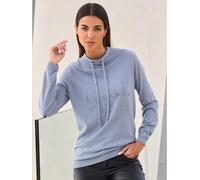 Pull à capuche inscription avec petites pierres brillantes fantaisie - Rick Cardona - bleu tourterelle BLEU TOURTERELLE 42