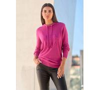 Pull à capuche inscription avec petites pierres brillantes fantaisie - Rick Cardona - fuchsia FUCHSIA 38