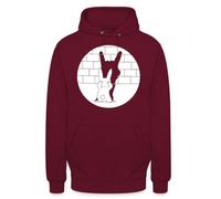Pull à capuche lapin Rocker et Heavy-Metal, bordeaux, L