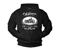 Pull à Capuche Noir Homme Twin Bobber Motard Chopper L