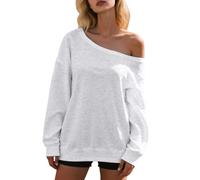 Pull à capuche pour adolescente et fille - Décontracté - Manches longues - Confortable - Doux - Extensible - Couleur pure - Coupe ample - Pull Fallout, Gris clair., XL