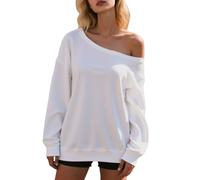 Pull à capuche pour adolescente et fille - Décontracté - Manches longues - Confortable - Doux - Extensible - Couleur pure - Coupe ample - Pull Fallout, Blanc., XL