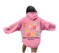 Pull à capuche pour femme Jésus I Will Praise Him In Every Season Tendance Christian Fin Sweat à capuche Sweat à capuche Jésus Sauve Automne Graphique Couleur unie Manches longues Décontracté avec