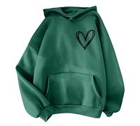 Pull à capuche pour femme - Pull d'Halloween pour femme - Grande taille - Pull de Noël pour femme - Pull décontracté boutonné pour Royaume-Uni, Vert, XXL