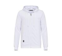 Pull à Capuche pour Homme Hoodie Veste de survêtement Fermeture éclair Premium Basic Blanc 4XL