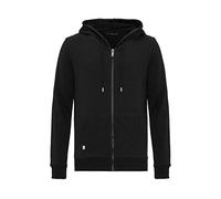 Pull à Capuche pour Homme Hoodie Veste de survêtement Fermeture éclair Premium Basic Noir XL