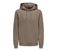 Pull à Capuche pour Hommes O&S Pull Doux à Capuche Sweat-Shirt de Base ONSCERES, Couleurs:Marron-2, Taille Chandail:XL