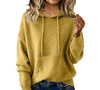 Pull à capuche surdimensionné en tricot pour femme | Pull d'hiver chaud à capuche pour femme - En polaire - Avec cordon de serrage - Style décontracté - Streetwear