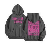 Pull à capuche tendance avec inscription « Don'T Take These Beautiful Things That I'Ve Got » pour femme avec inscription Y2K, gris, M