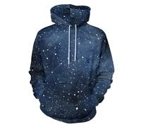 Pull À Capuche Unisexe 3D pour Adulte, Aquarelle Ciel Étoilé Imprimé Hoodie Homme Femme, Simple Constellations Lignes Sweat Décontracté Pull avec Poches, Manches Longues Manteau De Sport
