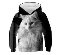 Pull À Capuche Unisexe 3D pour Enfant,Animal Chat 3D Mignon Garçons Sweats À Capuche pour Filles Adolescents Sweat-Shirt pour Enfants pour Garçons Filles Sweat-Shirt Enfant Enfants Sweats À Capu