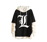 Pull à Capuche Unisexe Death Note Anime Death Note Yagami Light L Lawliet Faux Deux pièces à Capuche Pull décontracté Sweat-Shirt