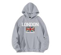 Pull à capuche vintage Londres pour femme à manches longues