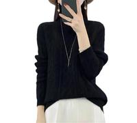 Pull à col haut tricoté doux en cachemire pour femme, C112, M