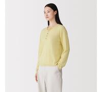 Pull à col Henley en laine de lama pour femme Jaune Clair Femme/Vêtements/Pulls et cardigans