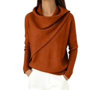 Pull à col infini doux à manches longues pour femme | Tissu doux pull pour usage quotidien, sweat-shirt basique tricoté thermique, haut pour l'automne et l'hiver
