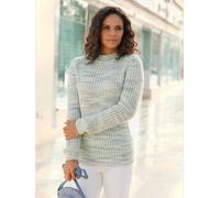 Pull à col montant bel aspect chiné - Collection L - menthe-jade à motifs MENTHE-JADE À MOTIFS 48