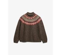 Superdry Fairisle High Neck Sweater Marron M Femme