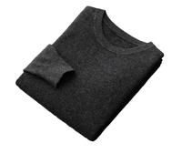 Pull À Col Ras du Cou pour Homme 100% Pure Laine Mérinos Haut Fin Automne Et Hiver Dark gray9 M