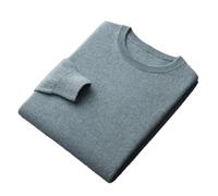 Pull à col rond 100 % laine mérinos pour homme Couleur unie Sans couture Pull basique, Gn8, XL
