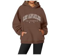 Pull à col rond avec imprimé lettre pour femme - Pull à manches longues - Tissu tricoté doux - Idéal pour les looks décontractés - Polyvalent - Peut être combiné avec un jean ou une jupe, facile