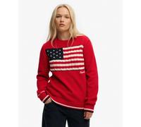 Pull Ã col rond et drapeau Americana femme Superdry Athletic Essentials Rouge XS