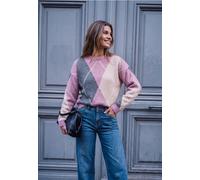 Pull à col rond et motif Argyle