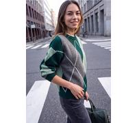 Pull à col rond et motif Argyle