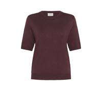 KAFFE KAlizza Pull en tricot pour femme - Manches courtes - Décontracté - Col rond - Pull basique - Pull décontracté à manches courtes, marron, XL