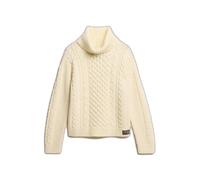 Pull Ã col roulÃ© en maille torsadÃ©e femme Superdry Beige XS