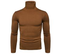 Pull À Col Roulé Doux Et Solide pour Hommes Automne Et Hiver Flexibilité Couleur Unie Haut Près du Corps Pull Mince,Pull Col Roulé Homme,Pull Chauffant Homme,Pull Slim pour Homme (A, XL)