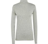 Pull à col roulé extensible à manches longues pour femme Uni Tailles 36 à 54, gris clair, 52-54
