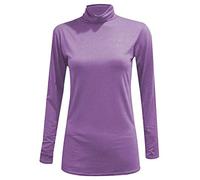 Pull à col roulé extensible à manches longues pour femme Uni Tailles 36 à 54, lilas, 40-42