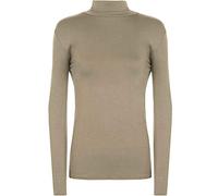 Pull à col roulé extensible à manches longues pour femme Uni Tailles 36 à 54, moka, 52-54