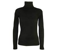Pull à col roulé extensible à manches longues pour femme Uni Tailles 36 à 54, Noir , 52-54